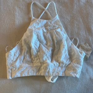 White Flower Crop Top